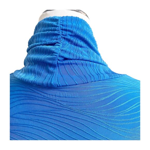 Croft & Barrow Blue Embroidered Wavy Design Cardigan Size 2X Lapel Collar - Picture 4 of 13